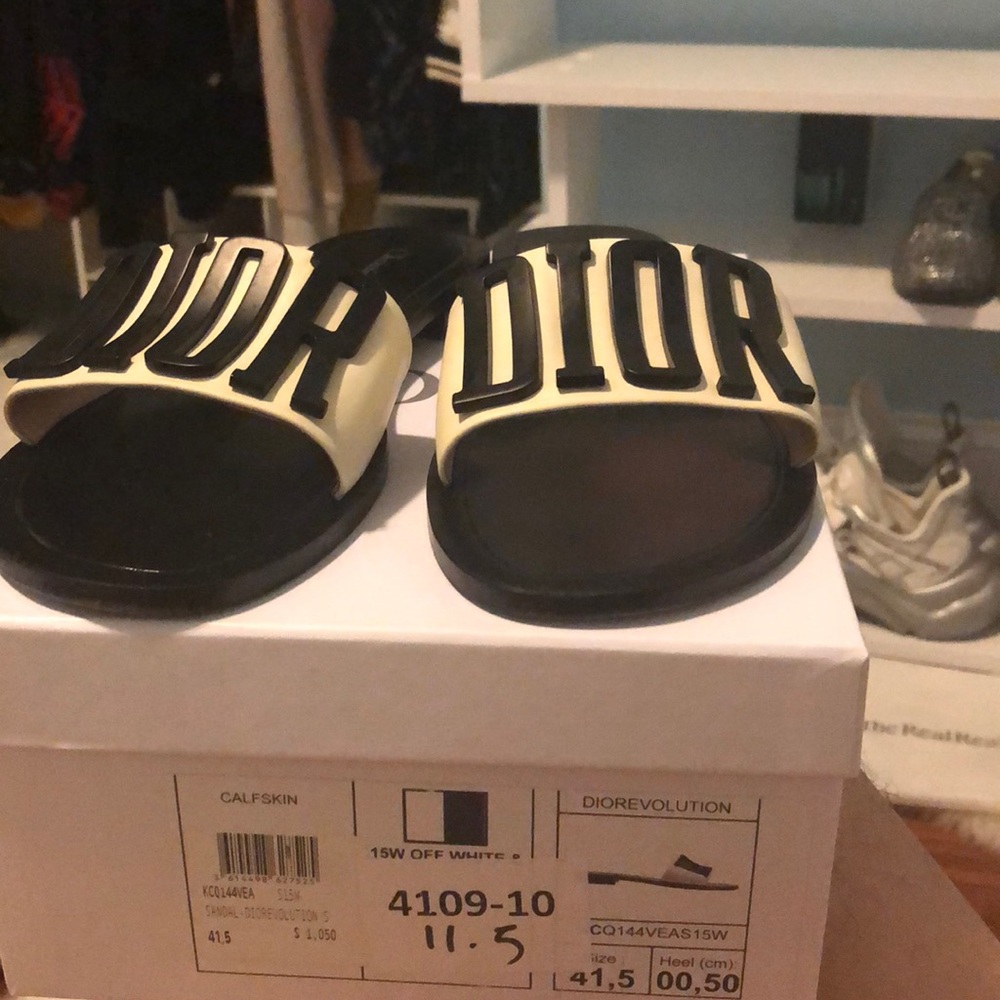 WM sz41.5 Dior Diorevolution Black White Sandals